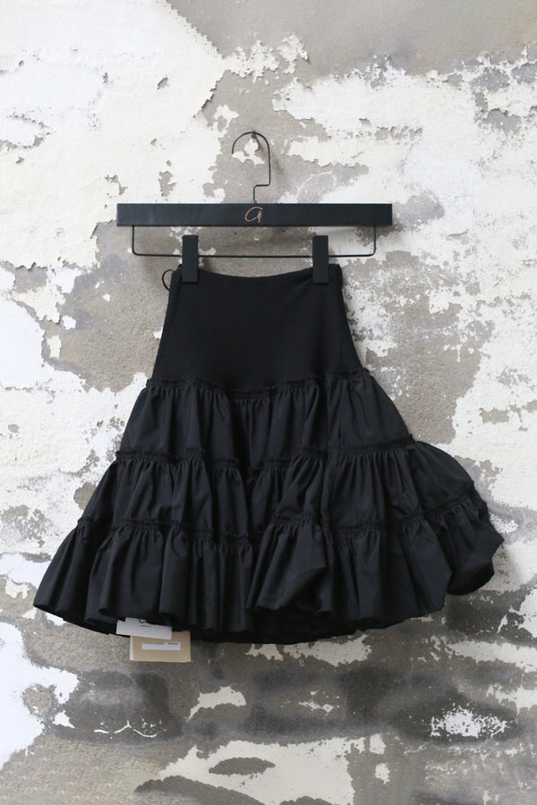 INTO THE EAST 25 Autumn/Winter Layered Short Skirt ITE-E1DGAW071BL21SK-HEI Black (E1DGAW070WT21SK)